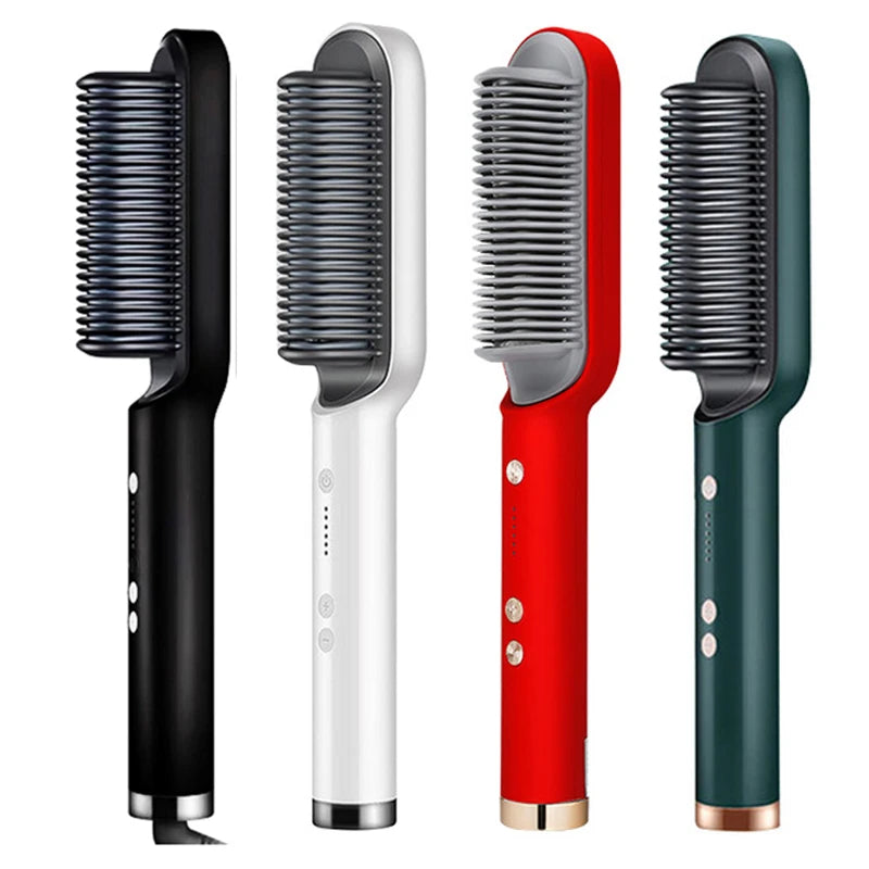 Hair Straightener Brush - Fast Heating - Ceramic | KIMLUD