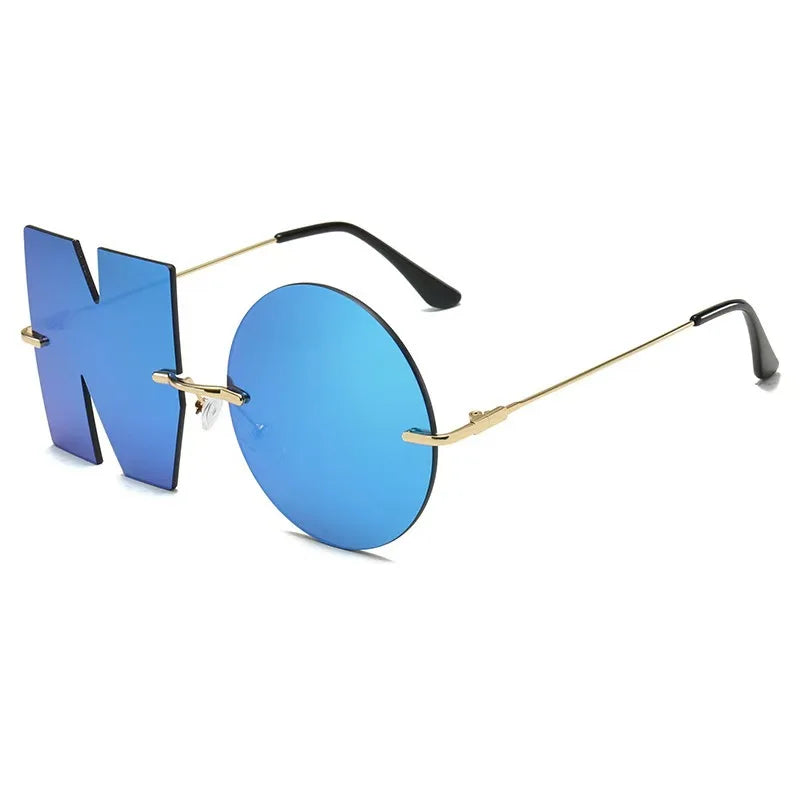 Metal Alloy Sunglasses Alien Glasses Colorful Lenses — Multicolor | KIMLUD