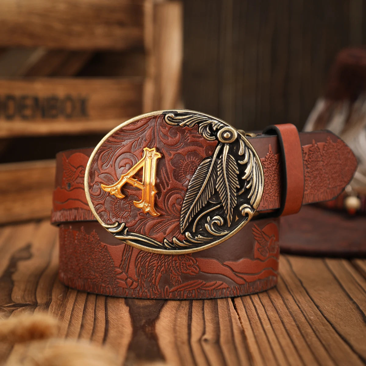 PU Classic Retro Unisex Western Belt — Black | KIMLUD