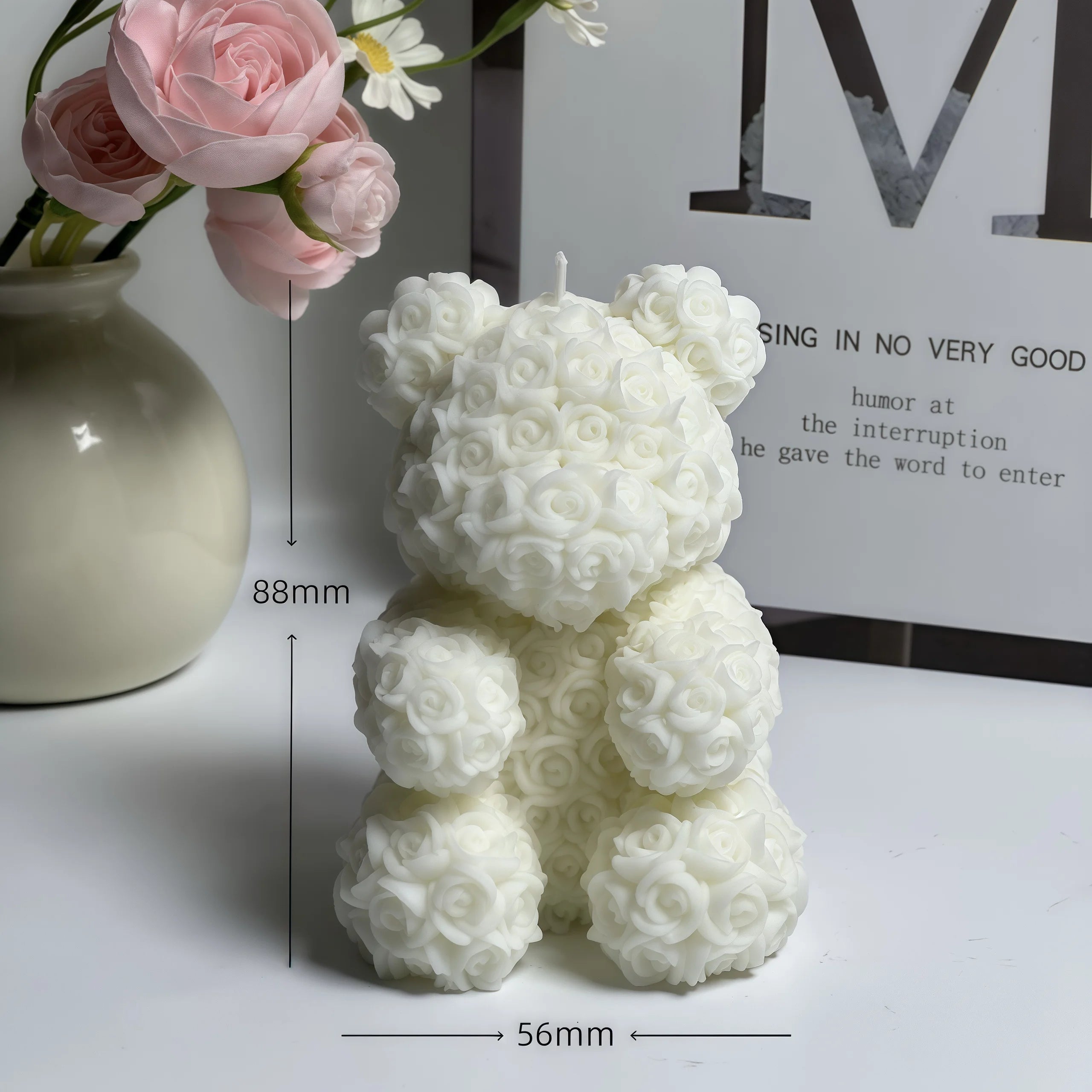 KIMLUD, Cute bear low-temperature scented candle, skin-friendly, couple handcrafted anti-scald, romantic scene props that can be torn of, KIMLUD Womens Clothes