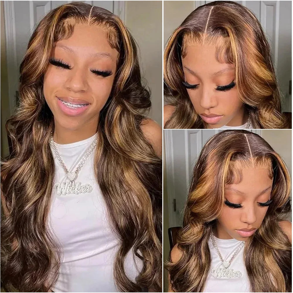 Human Hair Body Wave Lace Front Wig 30 Inch HD Frontal — Honey Blonde | KIMLUD