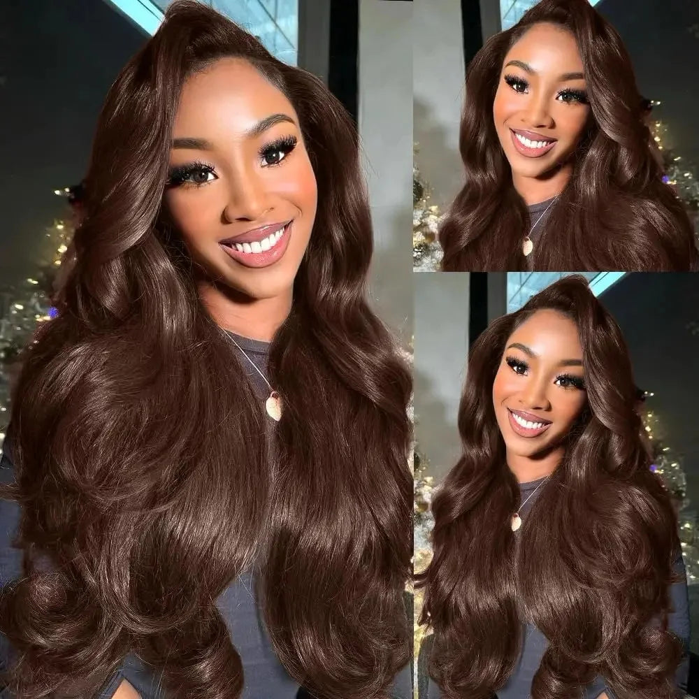 HD Lace Front Wig – Body Wave – Swiss Lace – Chocolate Brown | KIMLUD