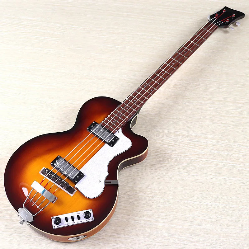 Flame Maple Violin Bass Guitar 41-Inch — Sunburst | KIMLUD