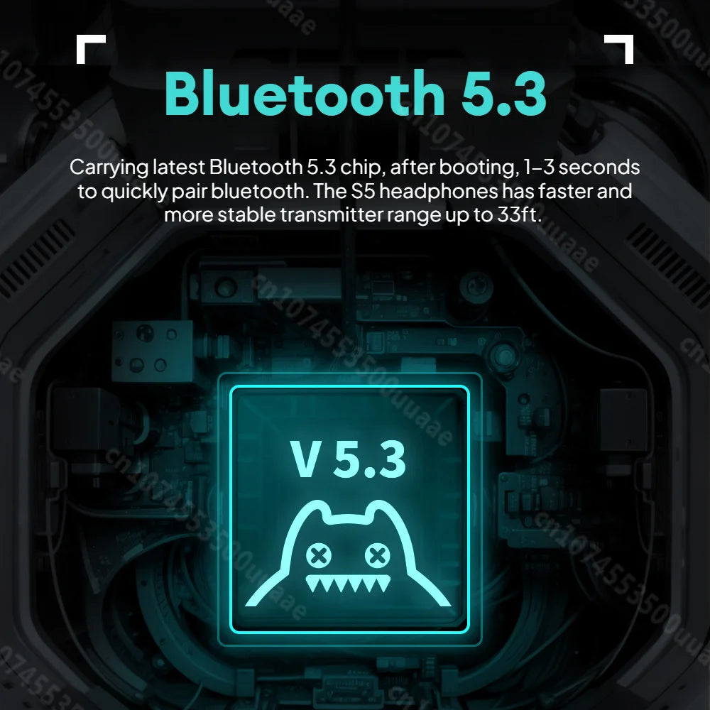 KIMLUD, Zombie Cat S5 Bluetooth Headphone Touch Control Wireless Earphones ENC Noise Canceling Foldable Over Ear Headset Dual Connection, KIMLUD Womens Clothes