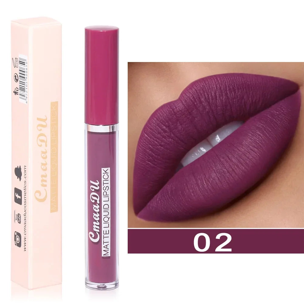 Nude Velvet Matte Lipstick Long Lasting Waterproof Rendering Non-stick Cup Makeup Lip Glaze Lips Liner Pencil Woman Cosmetics