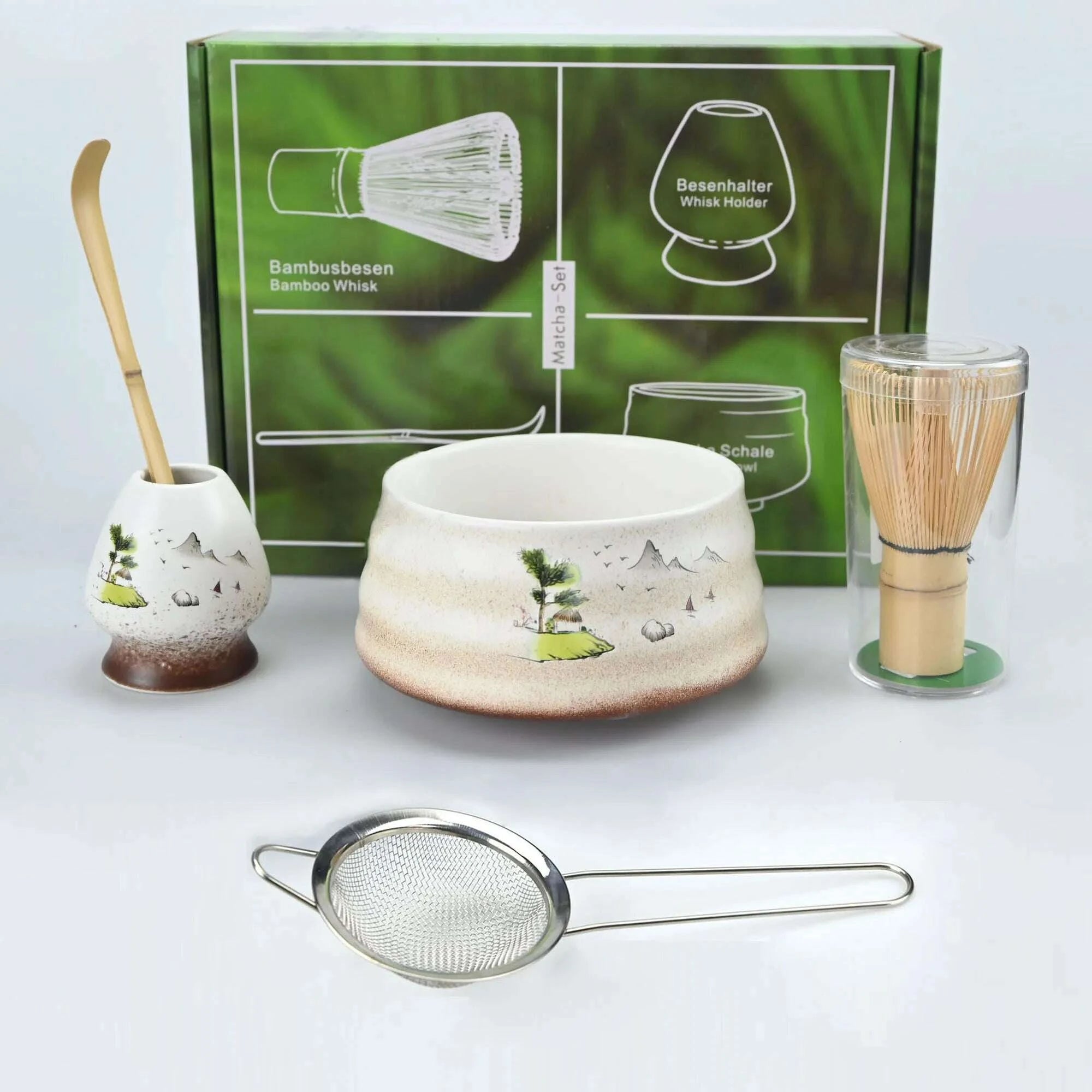2pcs4pcs5pcsset-japanese-style-matcha-tea-set-with-tool-rack-including-bowl-whisk-spoon-great-gift-for-ceremonykimludkimlud-35568522