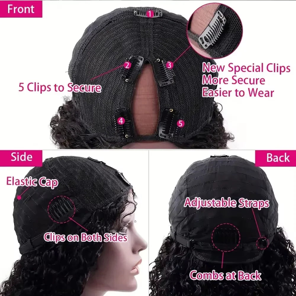 V Part Wig – 32 Inch Easy Install – Remy Human Hair – Natural Color | KIMLUD