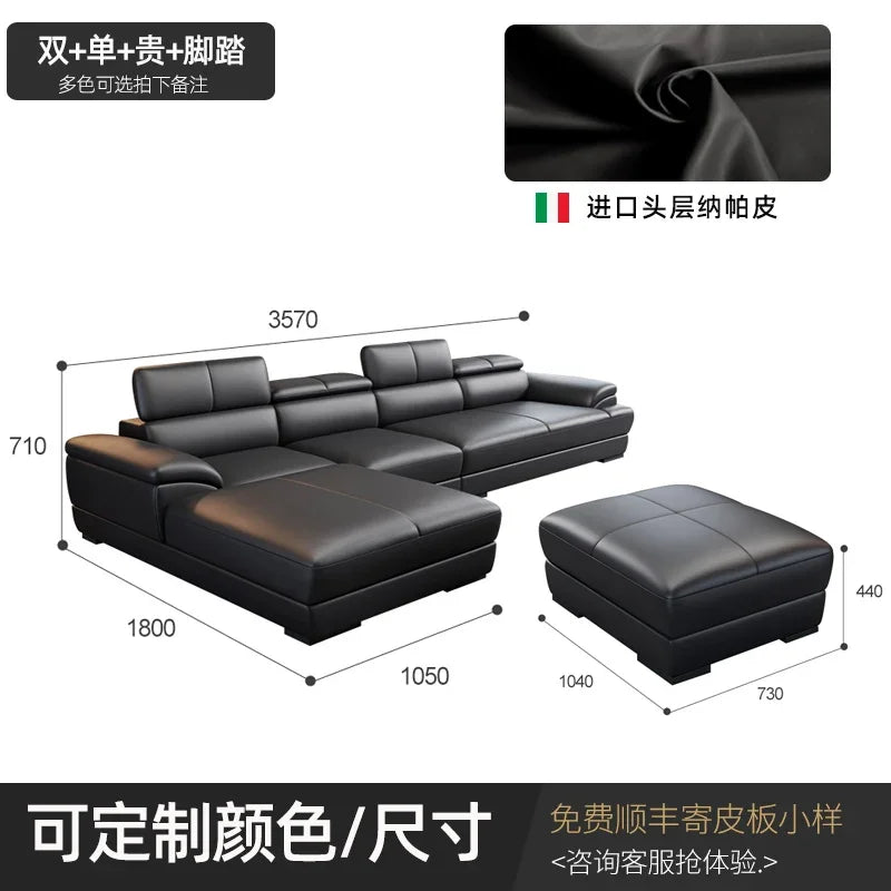 Minimalist Modern Sectional Sofa Modular Design — Deep Black | KIMLUD