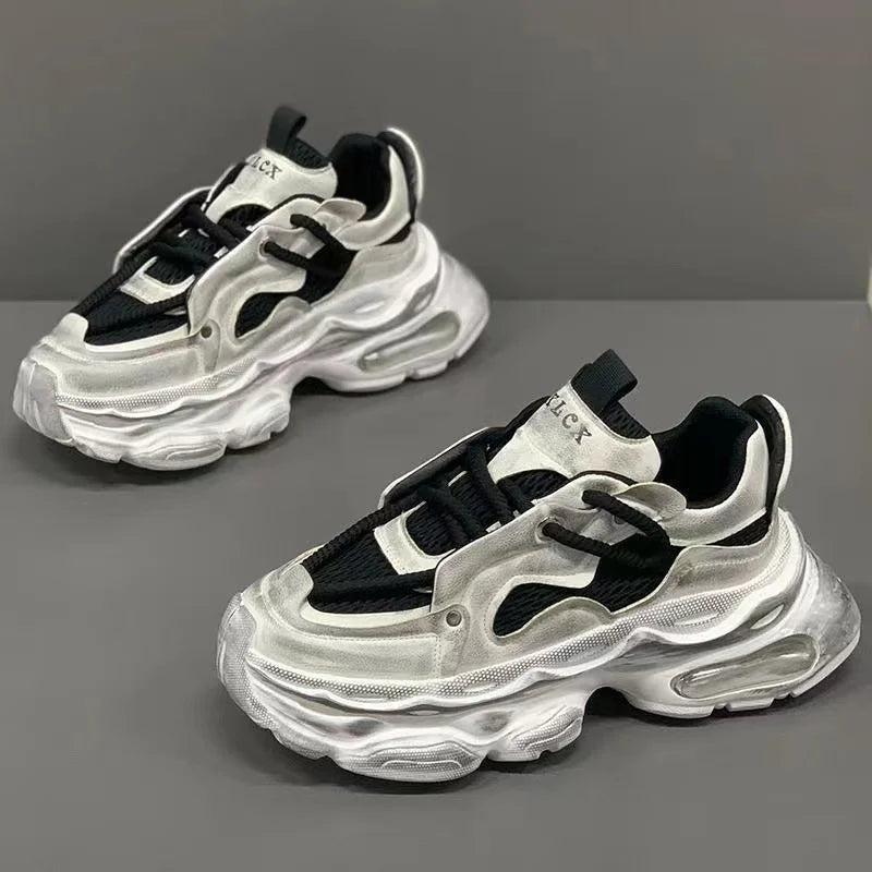 High Platform Sneakers Breathable Cushioned — Red | KIMLUD
