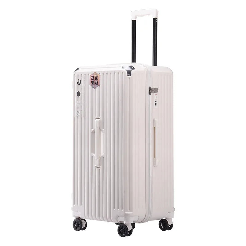 Rectangular Travel Carrier PC Large Size Lightweight Carry-on Suitcase with Five Wheels Luggage Case Travel Bag Spring Cushioned