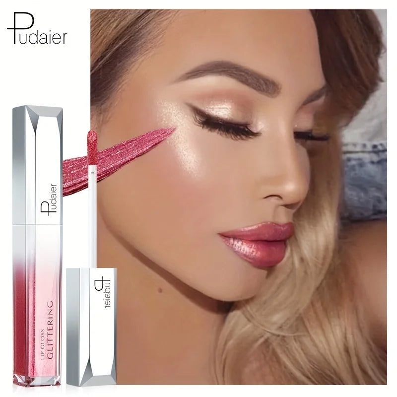 Metallic Lip Gloss Set Waterproof Long-Lasting — Mauve Rose | KIMLUD