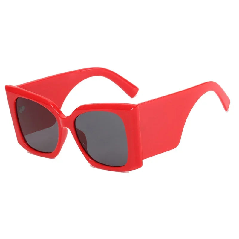 Oversized Sunglasses Square Frame Plastic — Black | KIMLUD