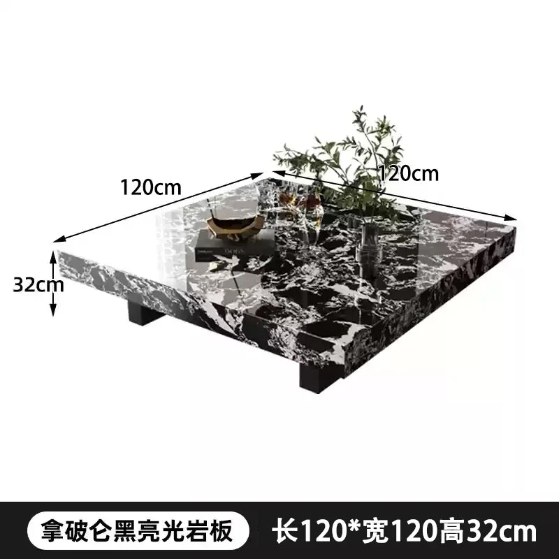 Rock Slab Coffee Table Rectangular Countertop — White | KIMLUD