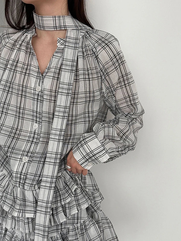 Blouse – V-Neck Long Sleeve – Jersey – Black | KIMLUD