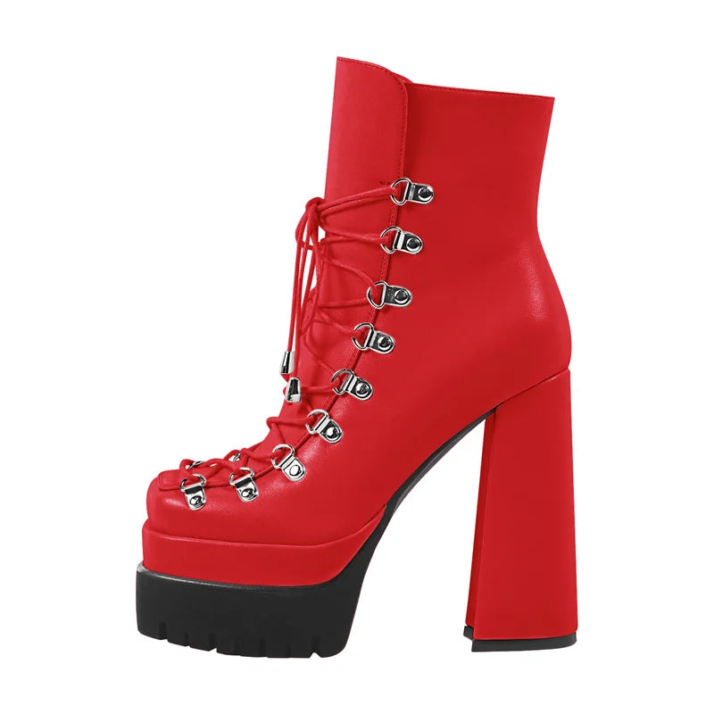 Ankle Boots - Double Platform - Platform Silhouette - Matte | KIMLUD