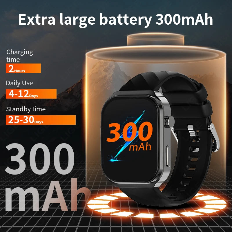LIGE 2025 New AI Healthy Diagnose Smart Watch Blood Lipid Uric Acid Bluetooth Call Blood Pressure Health Smartwatch Men Women