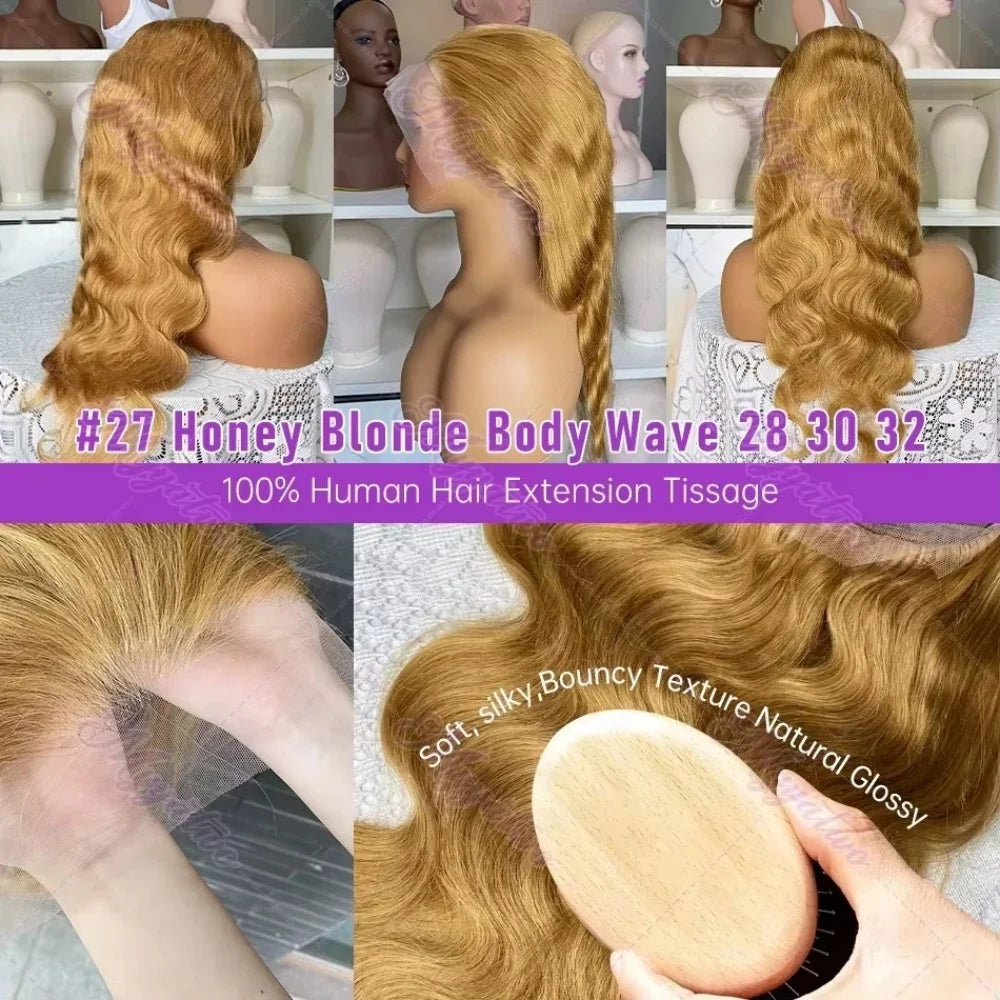 Lace Front Wig – Body Wave – Honey Blonde #27 Hair – 13x6 HD Lace | KIMLUD