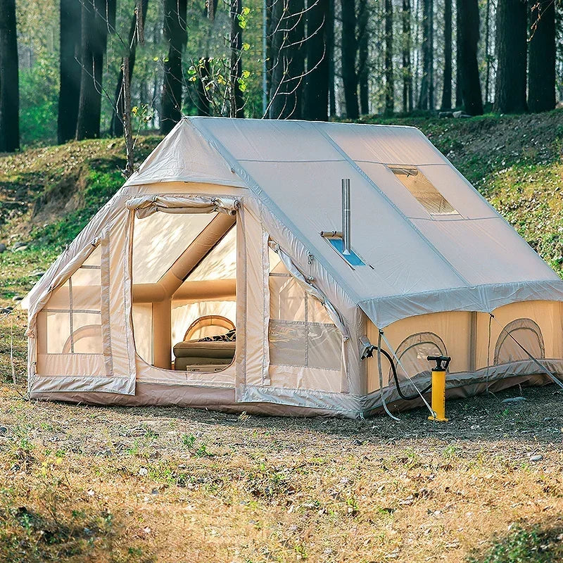 Outdoor Camping Complete Set Large Inflatable Tents for New Material of Equipment for Sun Protection Outdoor Overnight Shelter