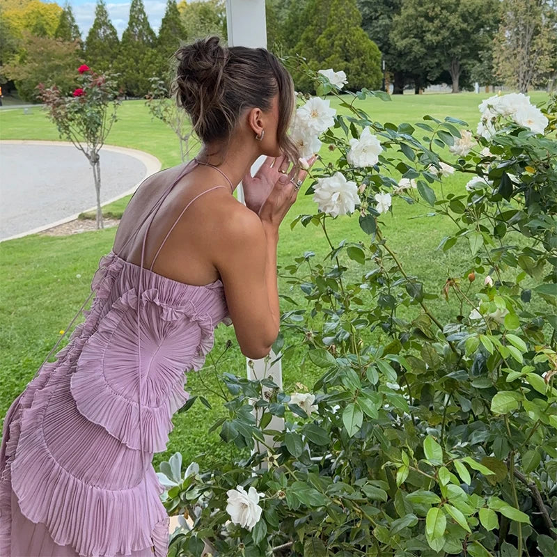 Sexy Slit Evening Dresses for Women with Folds A Line Homecoming Party Dresses Prom Dress Elegant Purple Evening gown 2025 NEW
