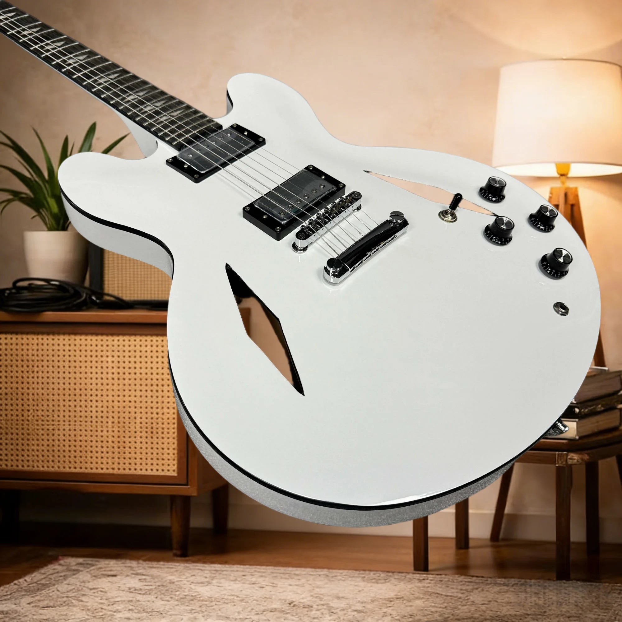 Maple Body Electric Guitar DG-335 6-String Rosewood Fingerboard Signature Voice — White | KIMLUD