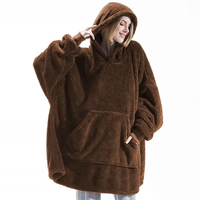 Hoodie Pajama Set – Long Sleeves With Pockets – Velvet | KIMLUD
