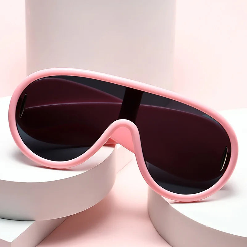 Vintage Round Sunglasses Exaggerated Circular Frames — Black | KIMLUD