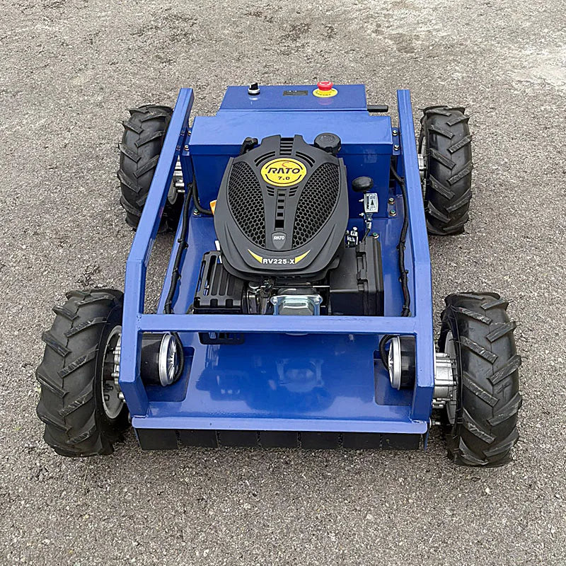 Powder-Coated Steel Robot Lawn Mower Remote-Controlled — Blue | KIMLUD