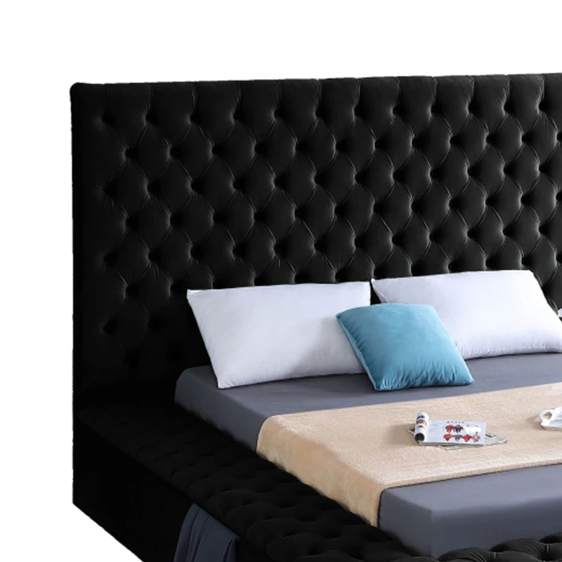 Diamond Tufted King Bed Deluxe Set — Champagne Taupe | KIMLUD