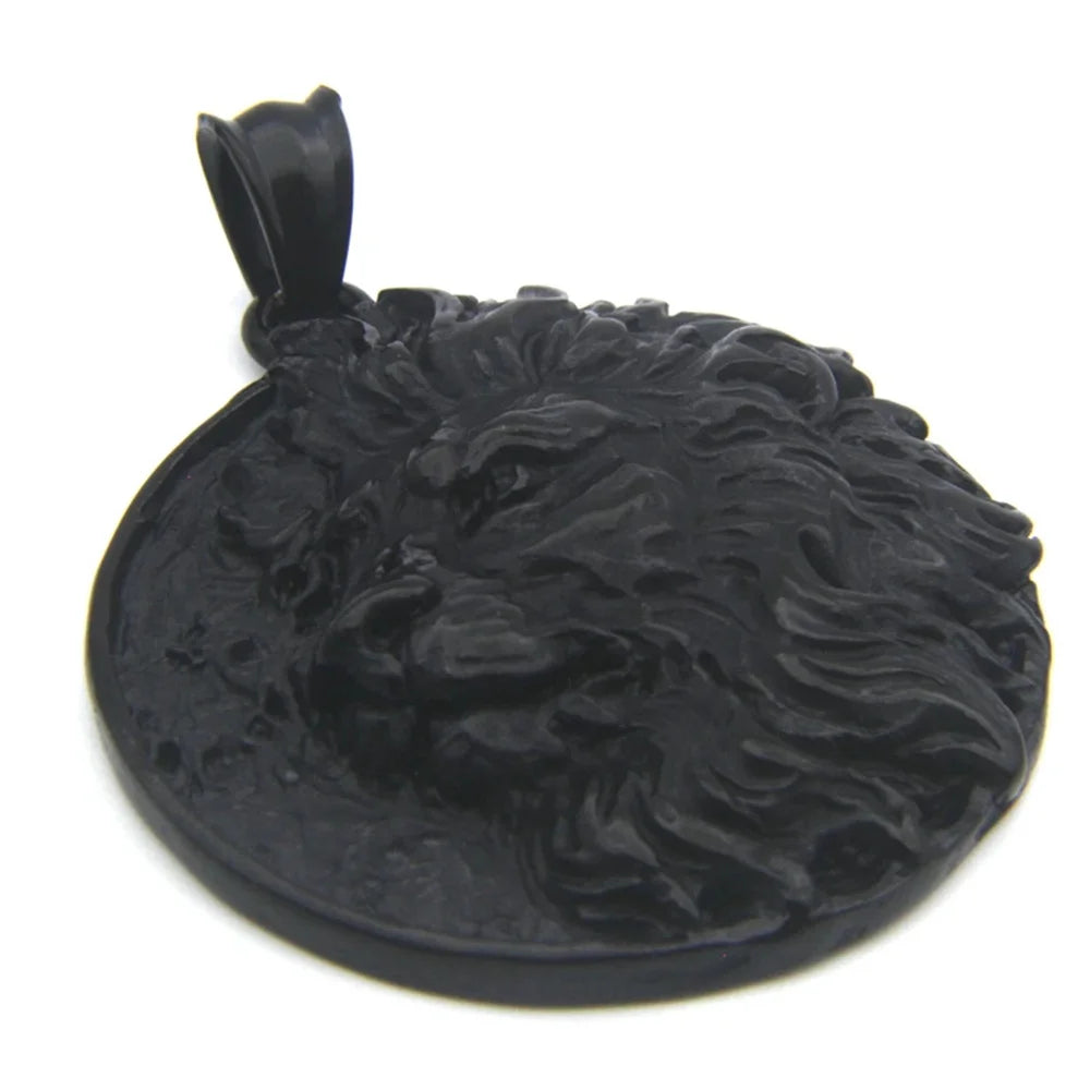 316L Stainless Steel Lion Pendant Necklace — Silver | KIMLUD