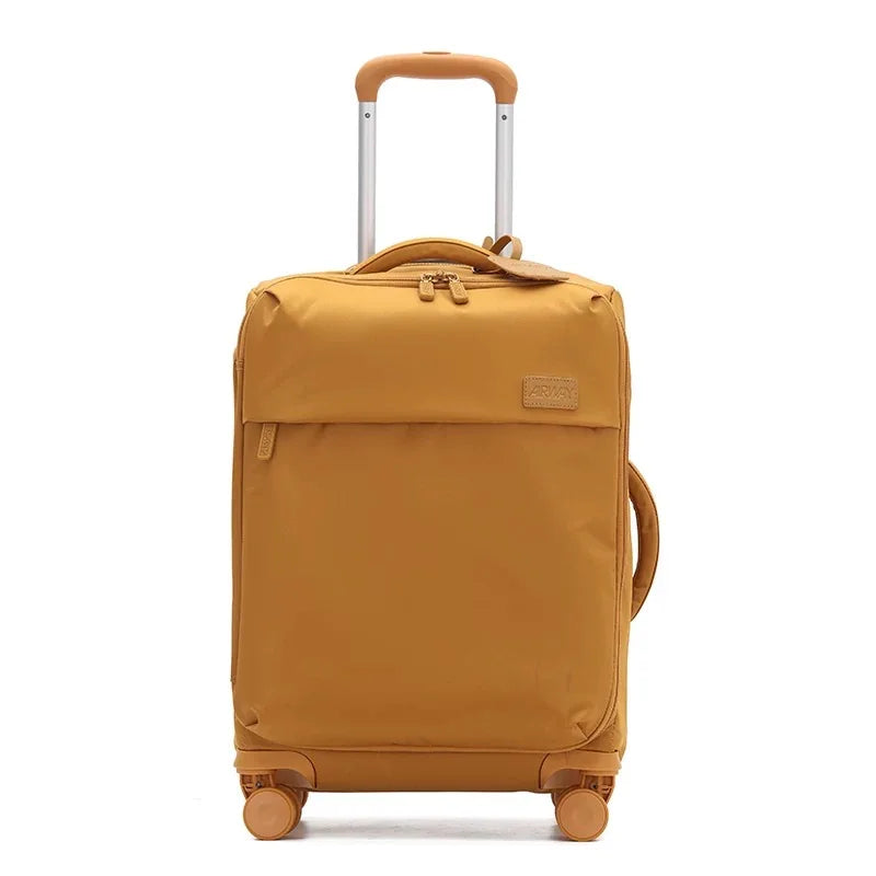 Oxford Cloth Luggage Case With Swivel Wheels — Black | KIMLUD