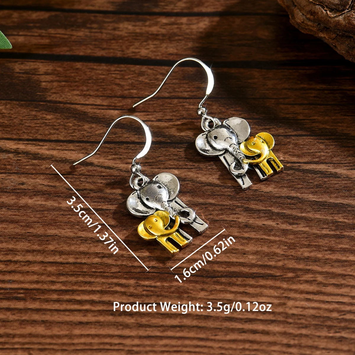 Retro Elephant Mom and Baby Elephant Small Animal Earrings Fashionable and Cute niche Design Women's Jewelry