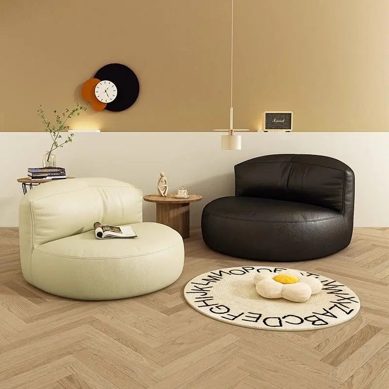 Lazy Sofas Living Room Single Sofa Modern Design Sofa for 1 Person Can Lie Down Beanbag Tatami Thickened Leather Home Furniture