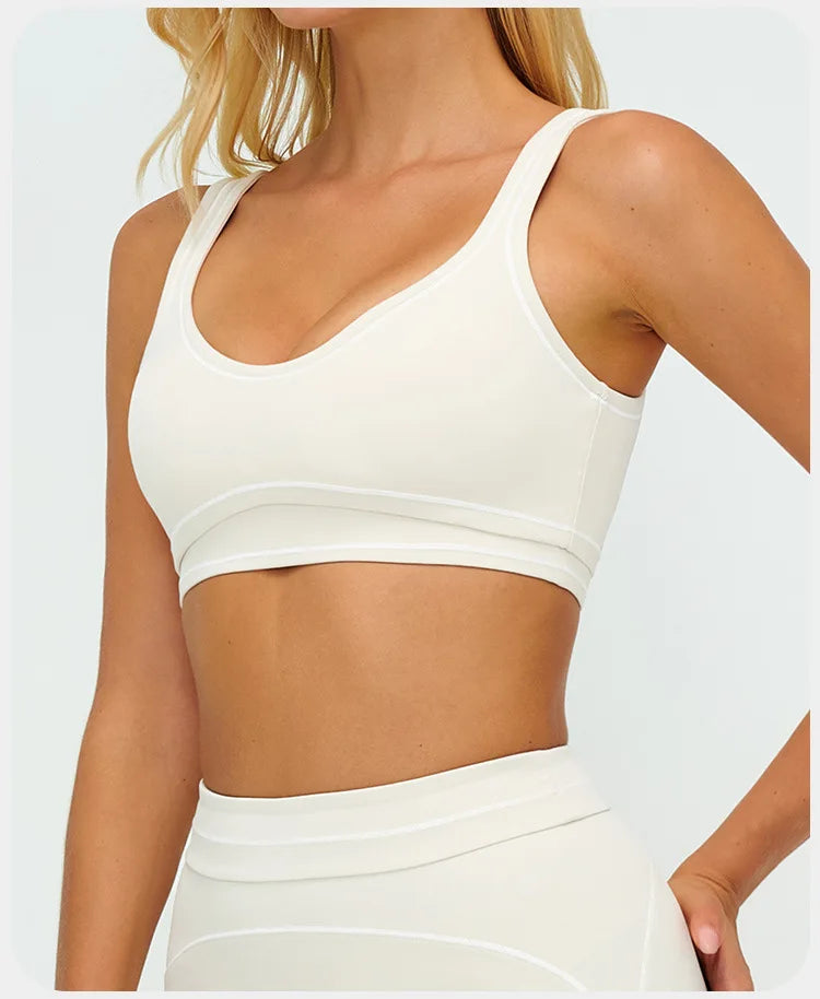 Breathable Yoga Sports Bra Color-Contrast — Multicolor | KIMLUD