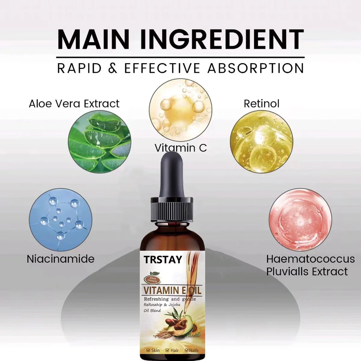 Pure Vitamin E Oil For Face And Body — Clear | KIMLUD