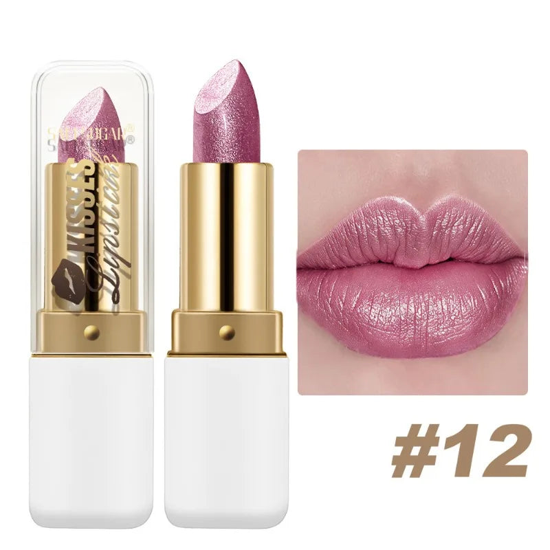 Lipstick – Waterproof – Glitter Velvet – Pearlescent Purple | KIMLUD