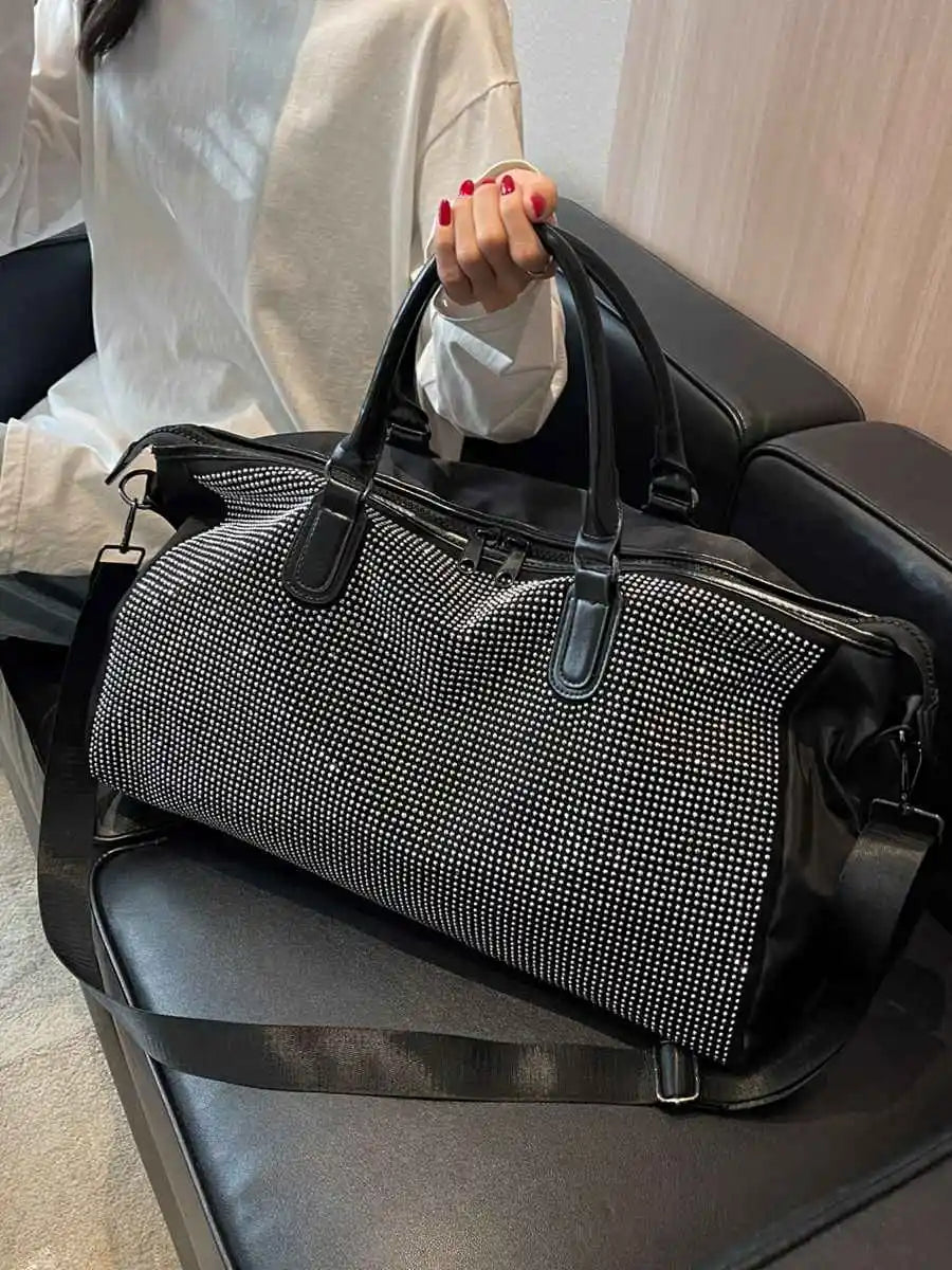 Bags & Handbags Rhinestone Travel Bag Polyester Crossbody — Crystal | KIMLUD