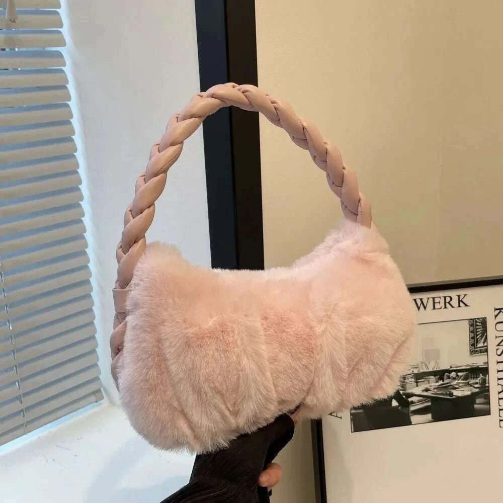 elegant-furry-shoulder-bag-fluffy-soft-plush-handbag-solid-color-zipper-tote-bagkimludkimlud-35557261
