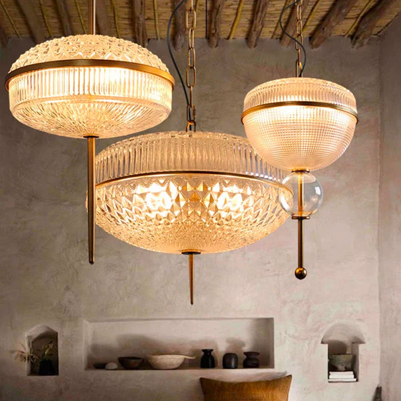 Champagne Glass Pendant Light Creative Hanging Lamp 3000K Gold Metal For Hotel Parlor Dining Room Bedroom