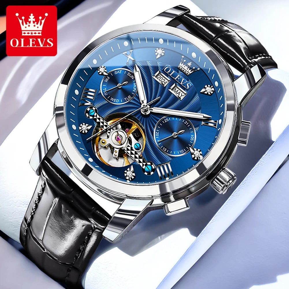 Skeleton Stainless Steel Watch Tourbillon — Silver | KIMLUD