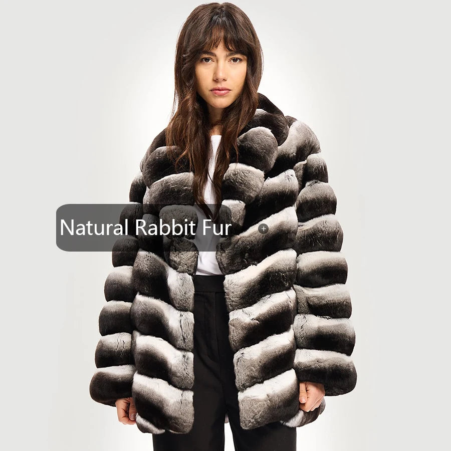 Nature Rex Rabbit Fur Jackets For Womens Real Rex Rabbit Fur Coat With Lapel  New Arrivals Real Rabbit Fur Jacket