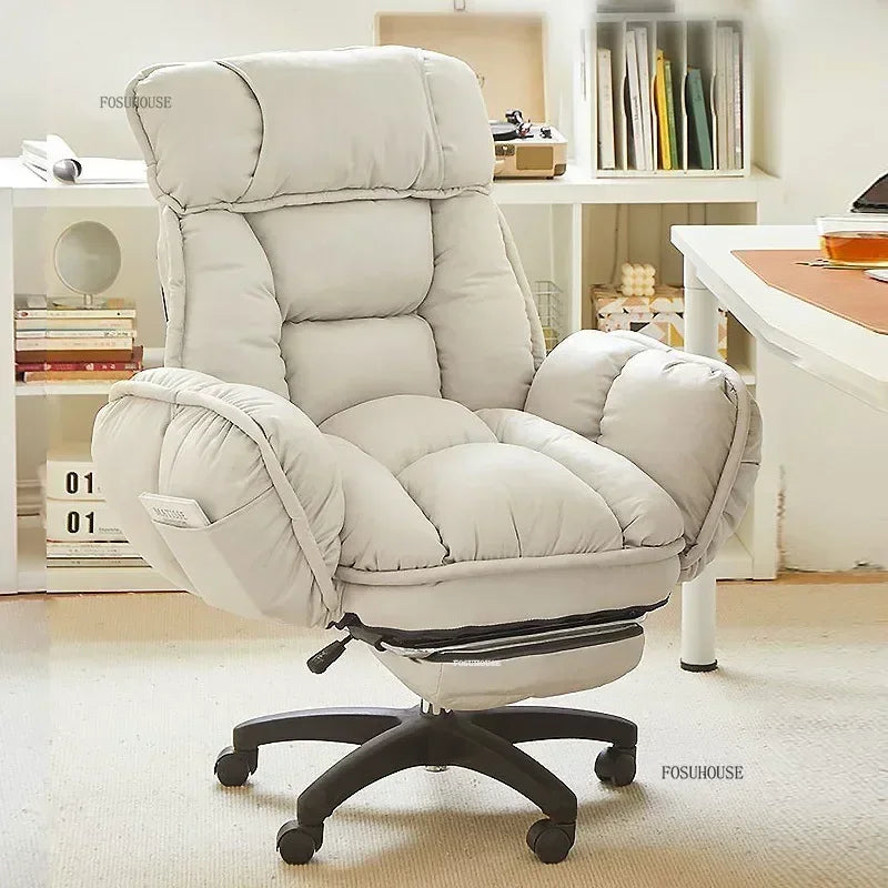 Fabric Swivel Office Chair With Backrest — Dove Gray | KIMLUD