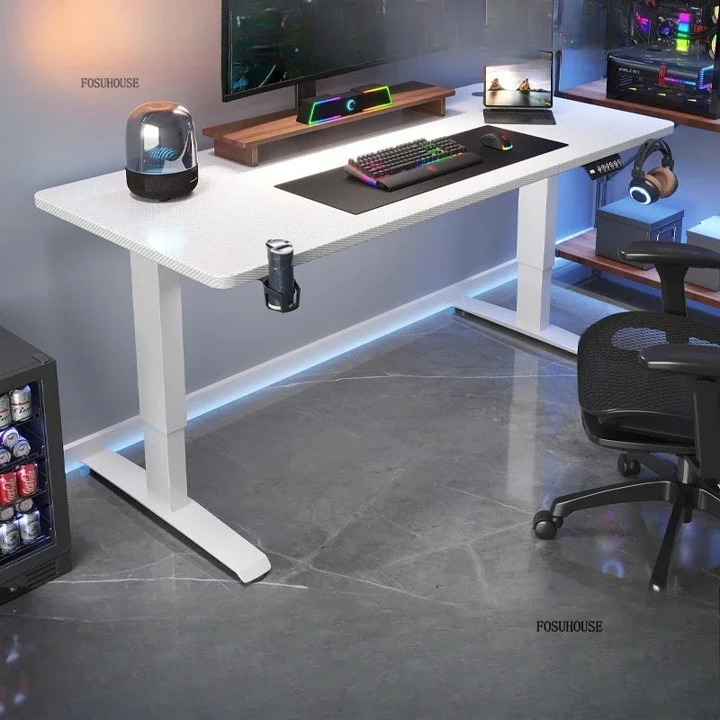 L-Shaped Desk Height-Adjustable Electric With Quiet Motor And Programming Presets — Black | KIMLUD