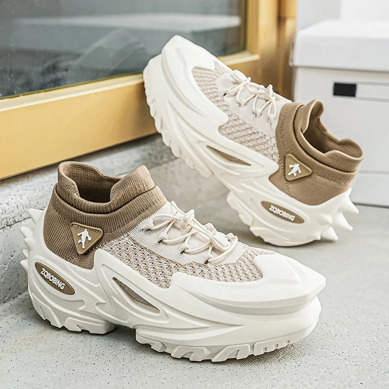 2026 Spring and Summer New Style Daily Wear Personalized Men's Shoes 39-45 Large Size Thick-Soled Fashionable Casual Shoes Versatile Sports Shoes