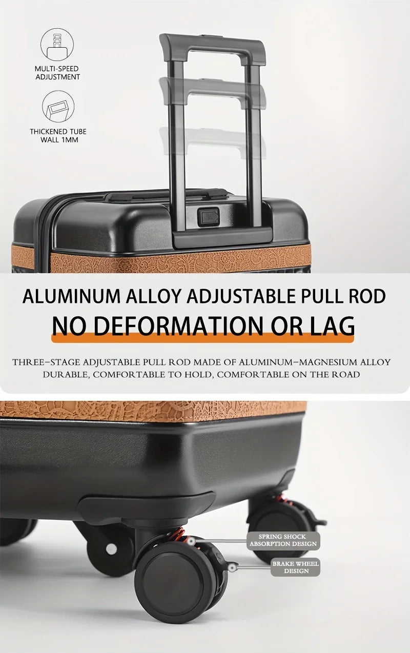 Hardshell ABS+PC Suitcase Large-Capacity With USB Port — White | KIMLUD