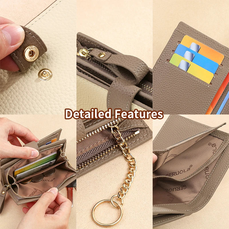 Wallet – Retro Clamshell Design – Genuine Cow Leather | KIMLUD