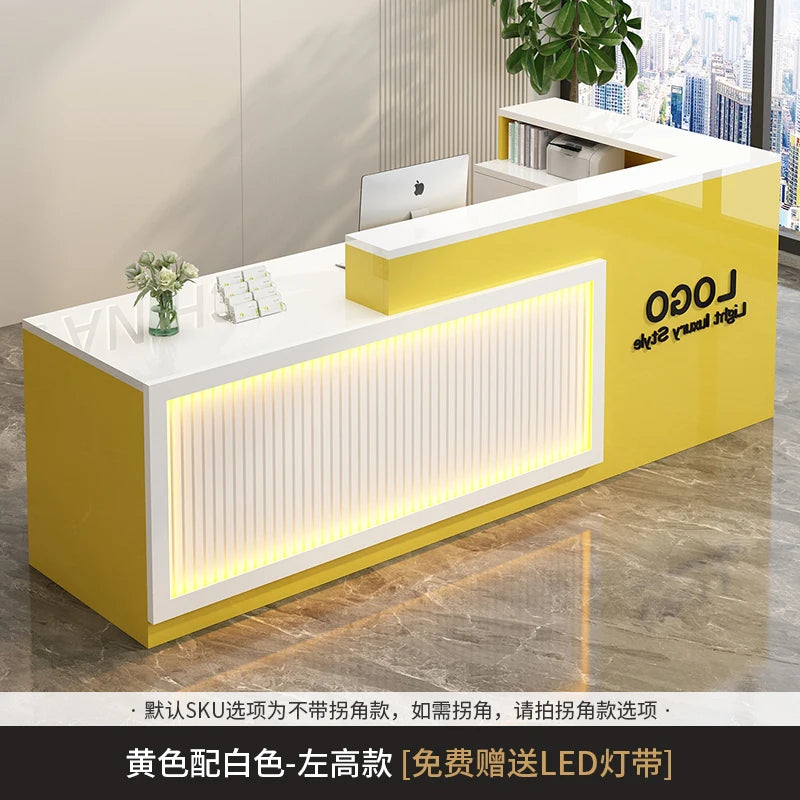 Contemporary Reception Desk Decor Set Customizable — Black | KIMLUD