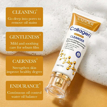 KIMLUD, SADOER Collagen Facial Cleanser skincare Firming Moisturizing Face Cleansing Face Wash Foam Cleanser Skin Care Products, KIMLUD Womens Clothes