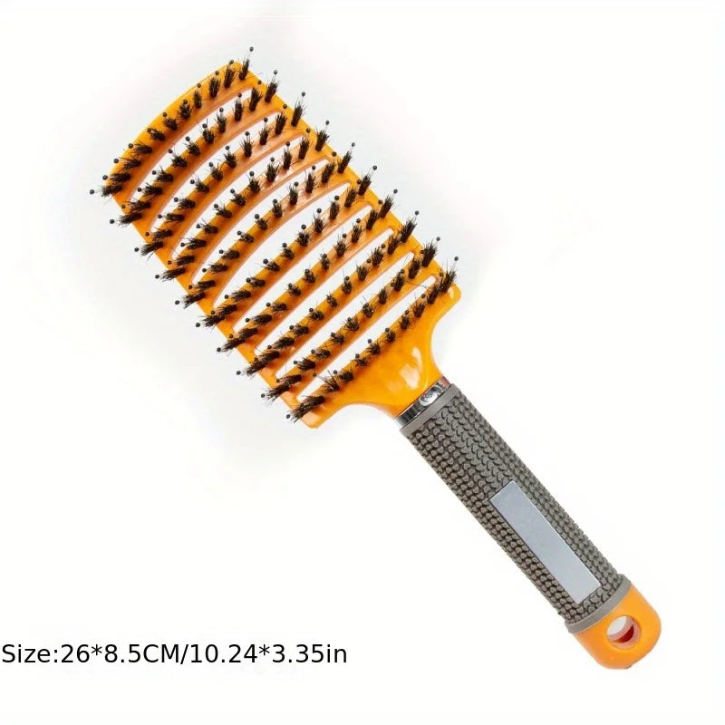Plastic Scalp Massage Brush For Wet Curly Hair Magic Detangling Tool With Ergonomic Grip — Clear | KIMLUD