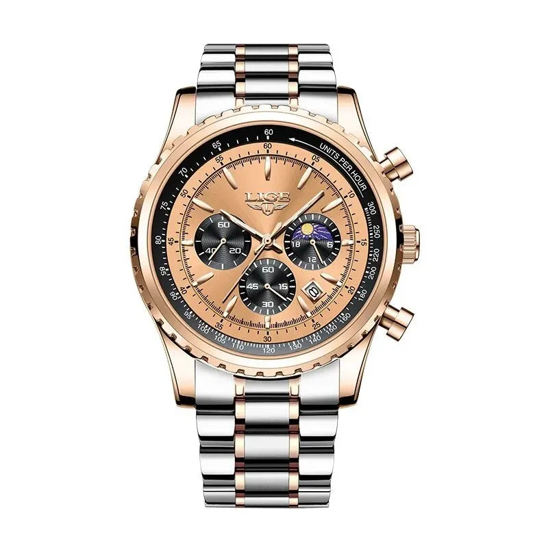 LIGE 2024 Top Brand Luxury New Men Watch Quartz Man Watches Waterproof Luminous Watch for Men Date Chronograph Sport Wristwatch