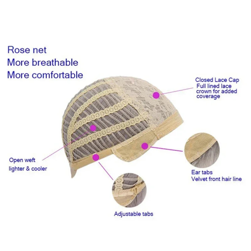 KIMLUD, 72cm Women Long Straight Wig With Hair Net Blonde Synthetic Hair Wigs Headgear For Daily Wear, KIMLUD Womens Clothes